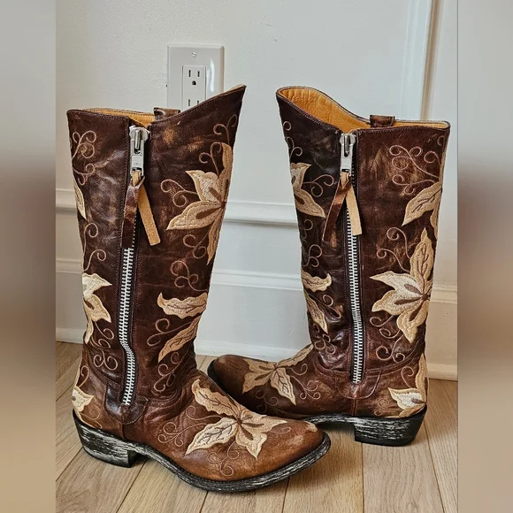 **Rare** Old Gringo Embroidered Brown Razz Boots Size 9m - Picture 3 of 16